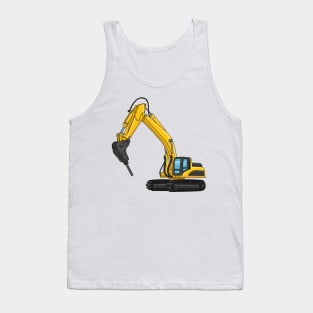 Breaker excavator cartoon illustration Tank Top